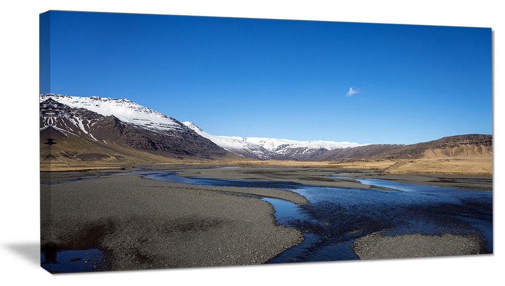Mountains and Lakes Iceland, Landscape Canvas Art Print, 60"x28"
