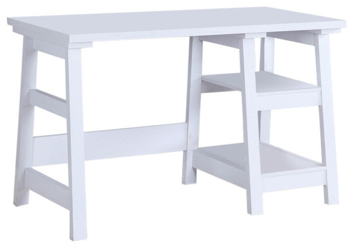 Sophisticated Wooden Writing Desk, White