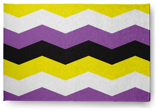 Non-Binary Chevron Chenille Rug, Non-Binary Chevron, 2'x3'