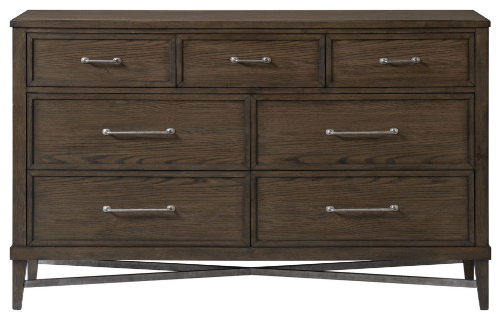 Preston 7-Drawer Dresser, Weathered Vintage Oak