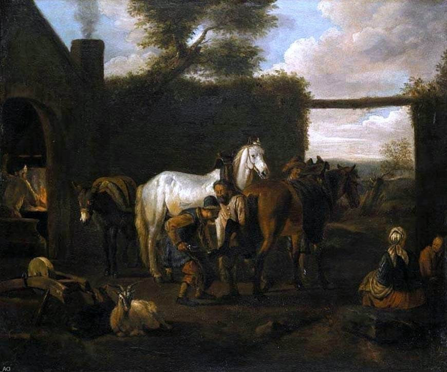 Pieter Van Bloemen At the Forge, 20"x25" Gallery Wrapped Canvas Print
