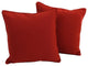 18" Double-Corded Solid Twill Square Throw Pillows, Set of 2, Ruby Red