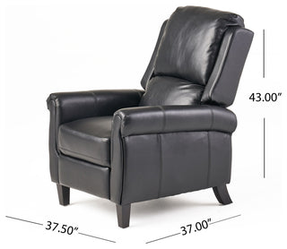 GDF Studio Lloyd Black Leather Recliner Club Chair