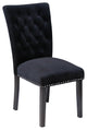 Markelo Dining Chair, Black, Velvet, Set of 2