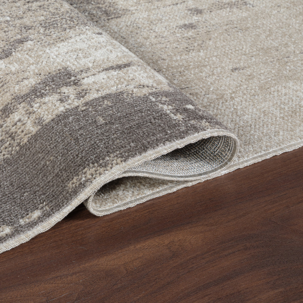 Machine Washable Liam Grey/Beige Runner