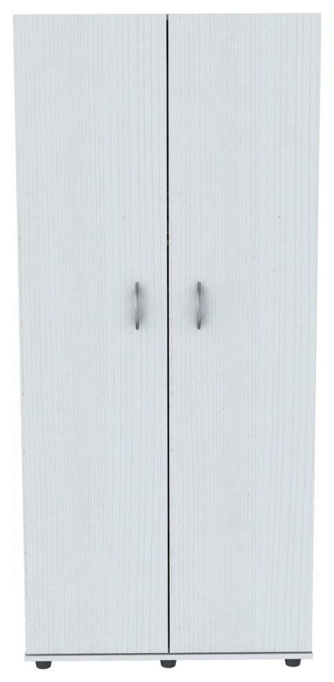 HomeRoots White Finish Wood Wardrobe with Two Doors