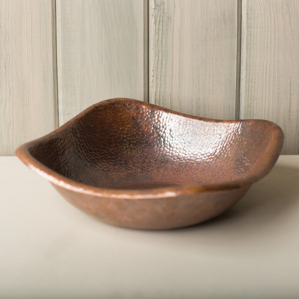Handcrafted Monterey Hammered Copper Bowl, Tempered Copper, 12"