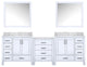 Lexora Coraline Double Bath Vanity White 92 With Countertop & Mirror