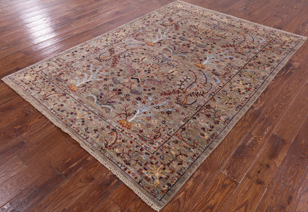 5' 8" X 7' 11" Hand Knotted Persian Tabriz Rug Q7619