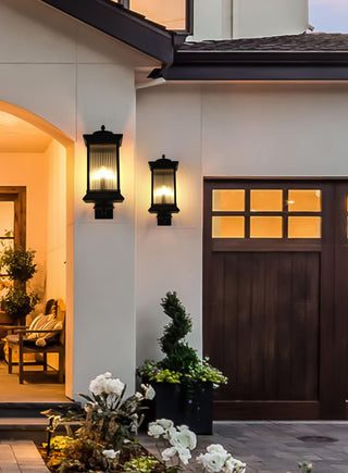 Home Living 12" Outdoor Wall Sconce, Black