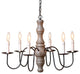 Irvins Country Tinware Gettysburg Chandelier in Earl Gray - 6 Light