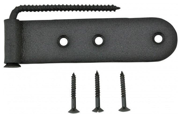 Black Shutter Gate Strap Hinge 4" L Galvanized Steel Wrought Iron Pack of 3