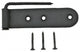 Black Shutter Gate Strap Hinge 4" L Galvanized Steel Wrought Iron Pack of 3