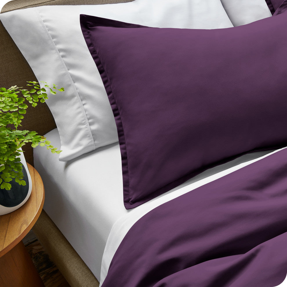 Bare Home Twin/Twin XL Microfiber Duvet Cover Set, Plum