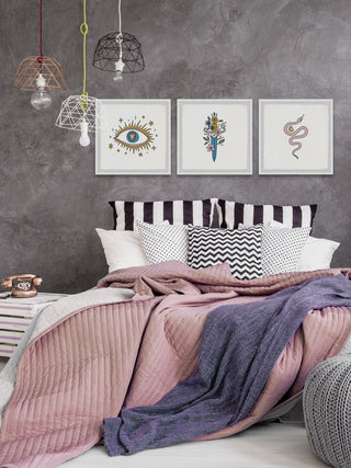 Unique Twist Triptych, Set of 3, 24x24 Panels