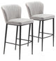 Set of Two Light Gray Sea Shell Bar Chairs