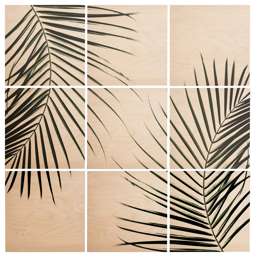 Deny Designs Mareike Boehmer Palm Leaves 9 Wood Wall Mural, 4'x4'