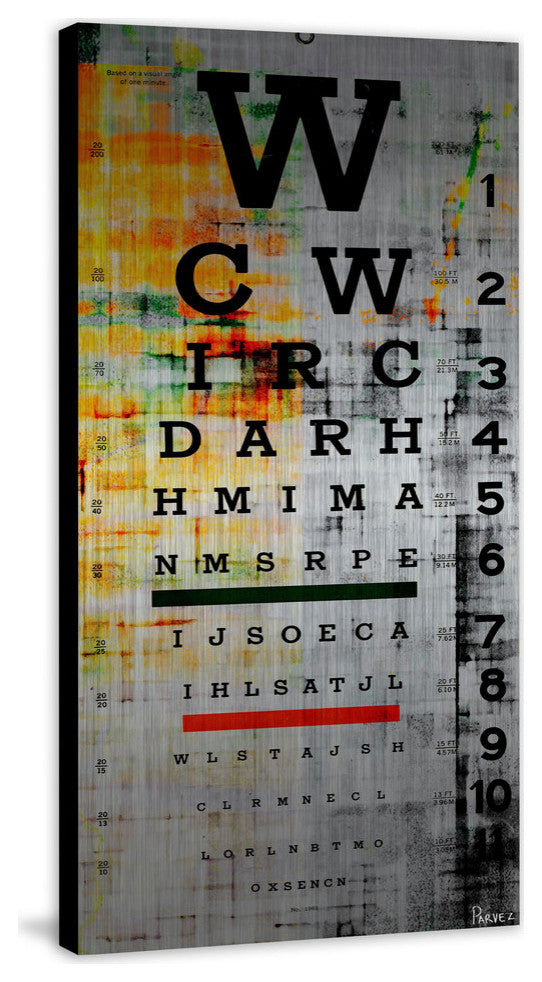 "Eye Chart" Painting Print on Brushed Aluminum, 30"x60"