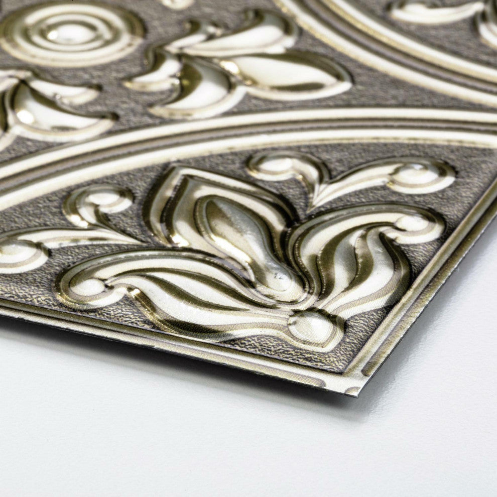 Gold Tin  Peel And Stick Tile Backsplash