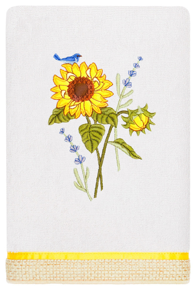 Linum Home Textiles 100% Turkish Cotton GIRASOL 4PC Embellished Towel Set