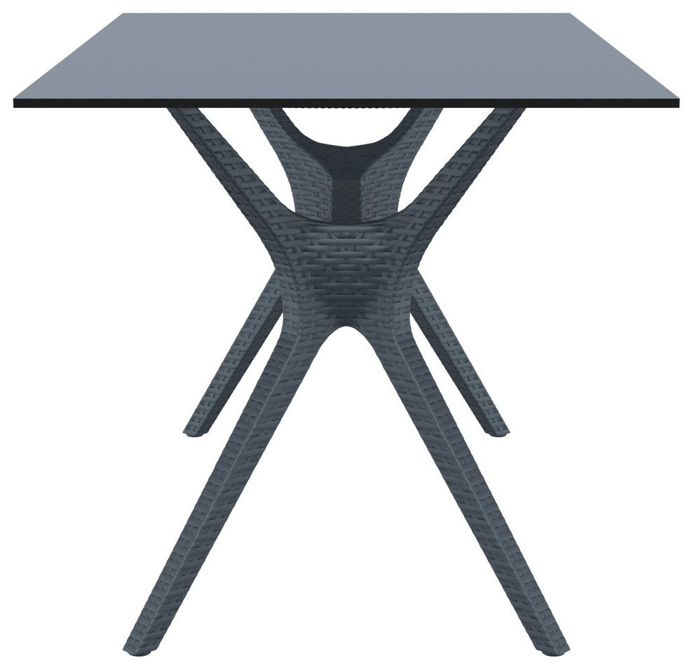 Ibiza Rectangle Table 55", Dark Gray