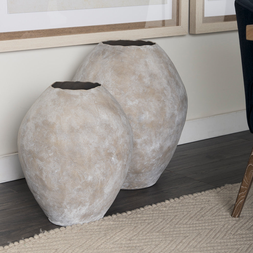 Gobi 23L x 28H Large Tan Ceramic Oval Vase