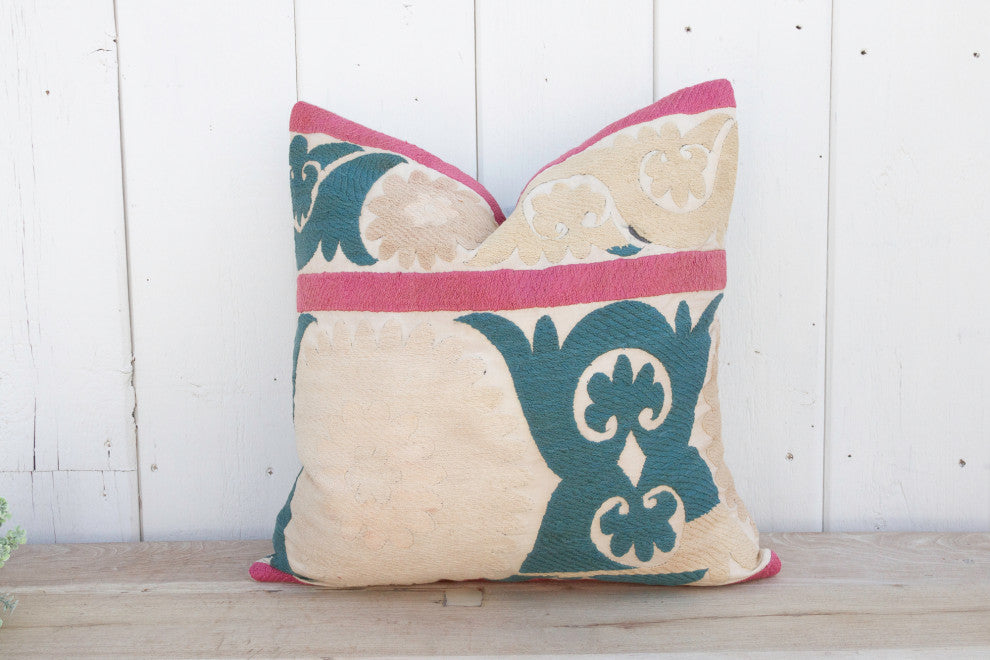 Orchid Vintage Suzani Pillow