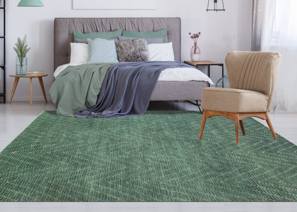 Fine Chobi Birsen Grey-Green/Ivory Rug, 9'11 x 13'3