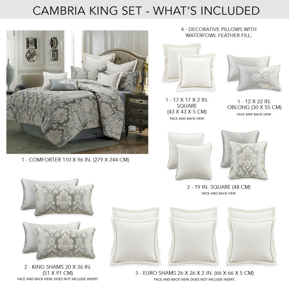 Cambria 10-Piece King Comforter Set - Mineral