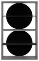 Zero Contemporary Unique Wood Book Shelf Display, Faux-Concrete/Pure Black