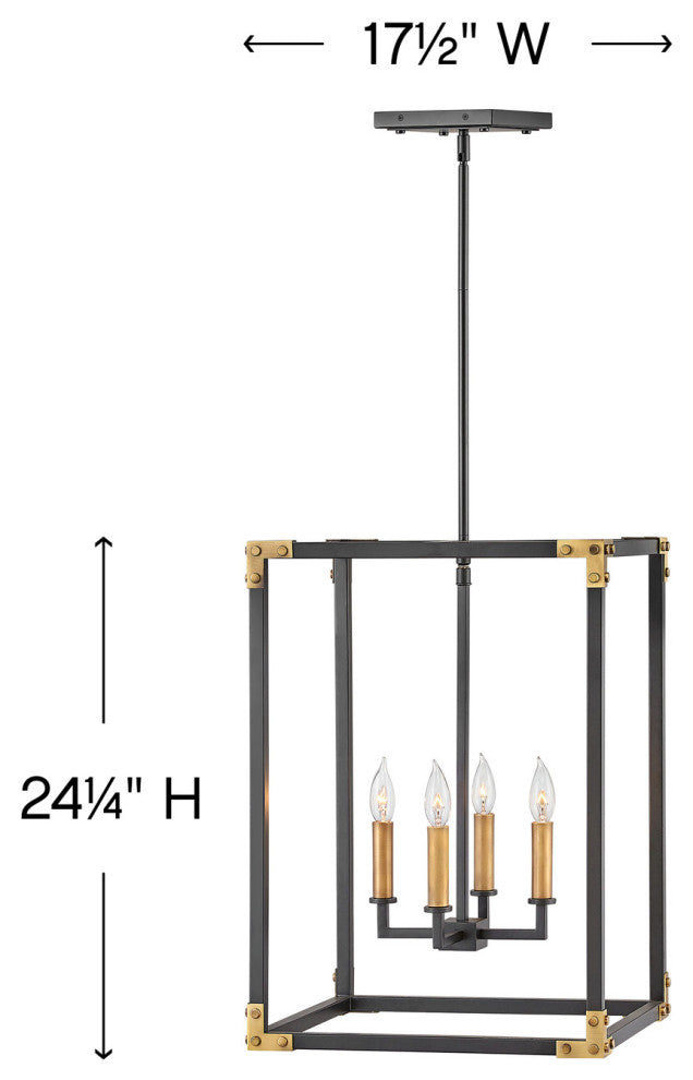 Hinkley Louis Large Open Frame, Satin Black
