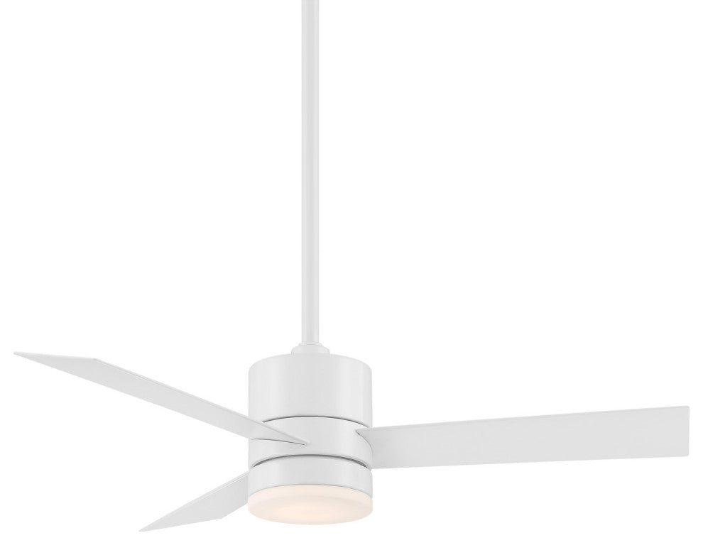San Francisco 3-Blade Smart Flush Mount Ceiling Fan 52" Matte White, Light Kit