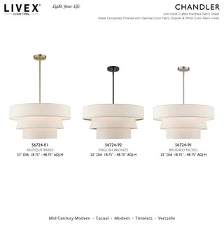 Chandler 4-Light Brushed Nickel Pendant Chandelier