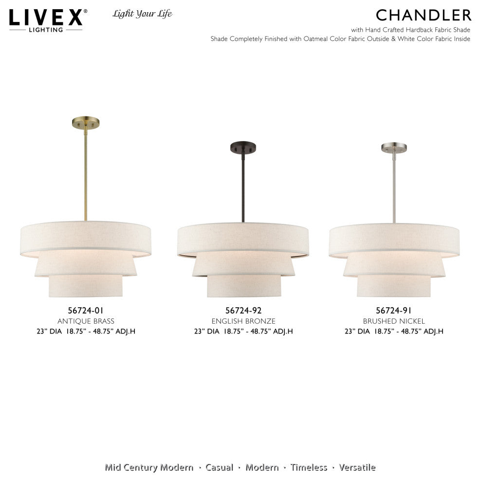 Chandler 4-Light Brushed Nickel Pendant Chandelier