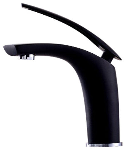 Saragozza Deck Mounted LED Single Handle Bathroom Faucet, Black