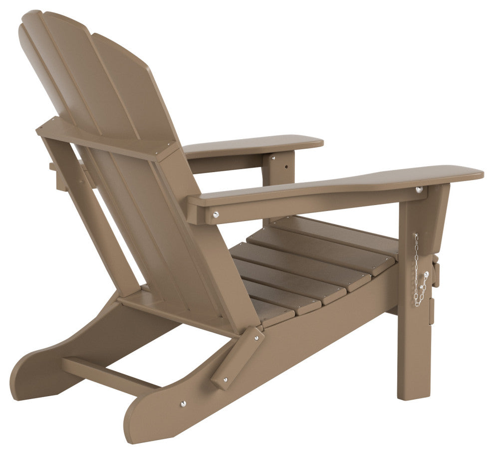 WestinTrends 2PC Classic Adirondack Chair Ottoman Outdoor Patio Conversation Set, Weathered Wood