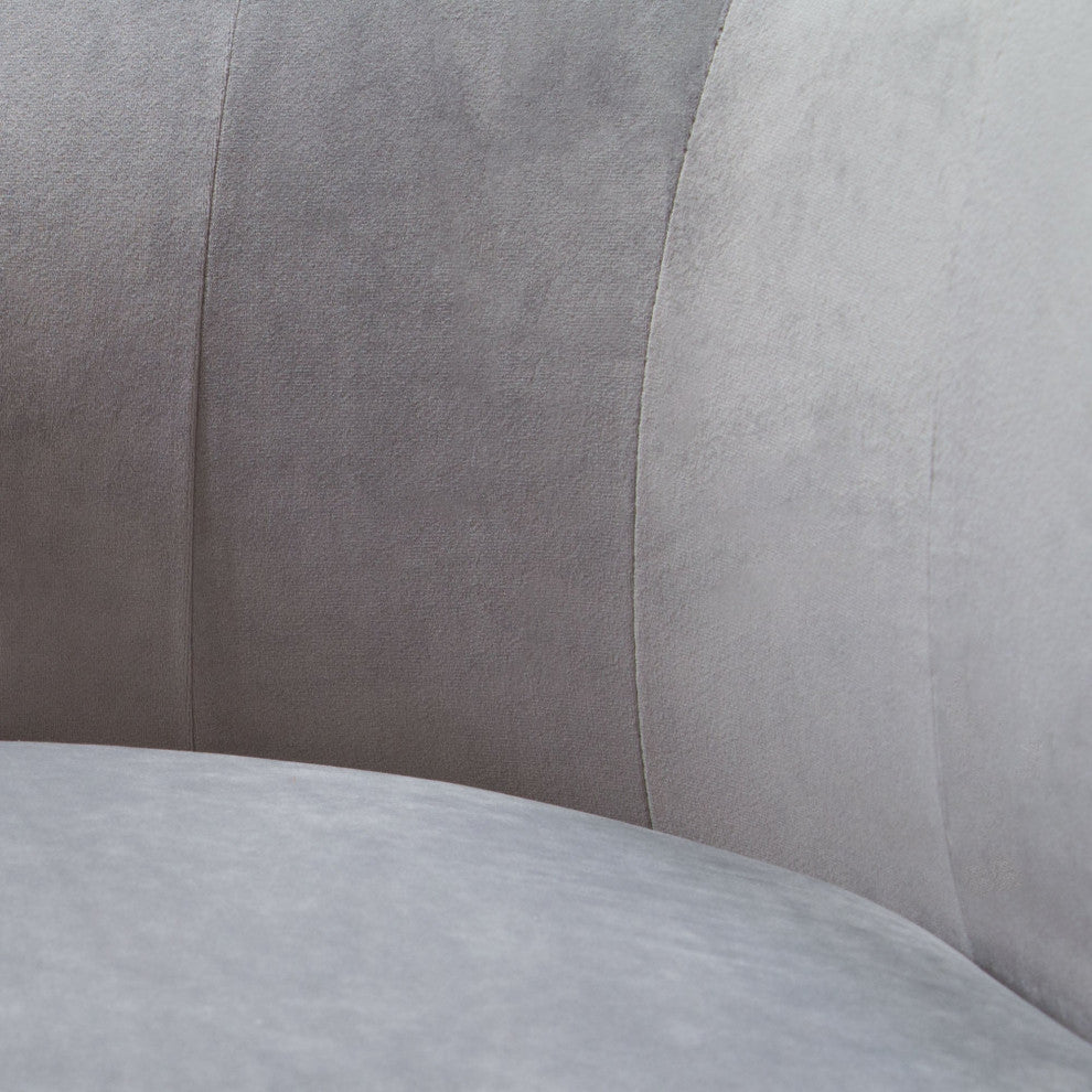 Pandora Accent Chair With Stainless Steel Frame, Gray Velvet