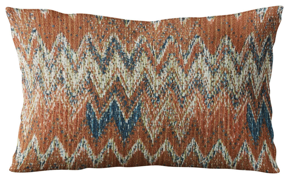 Plutus Multi-Color Wave Chevron Luxury Throw Pillow, 16"x16"