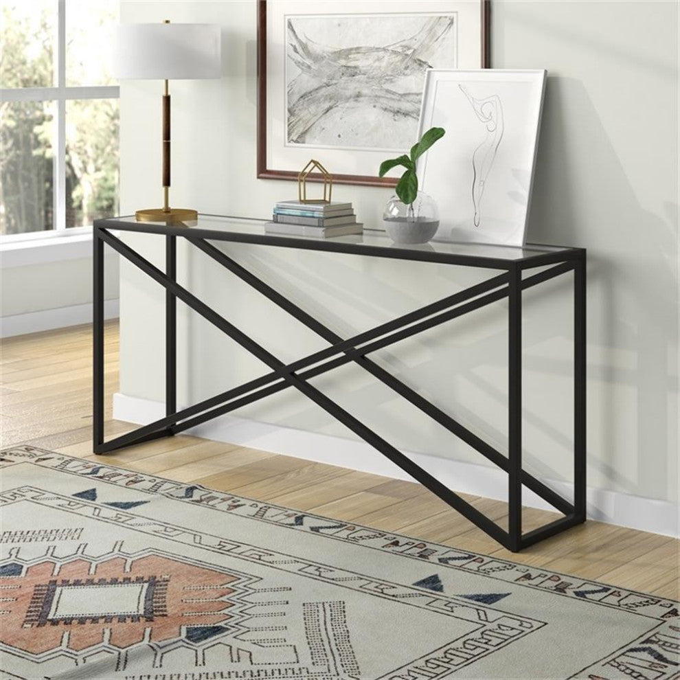 Henn&Hart 64" Black Console Table