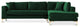 Mila Green Velvet Modern Living Room Corner Sectional Couch