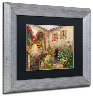 'Tuscany Courtyard' Silver Framed Canvas Art by Rio