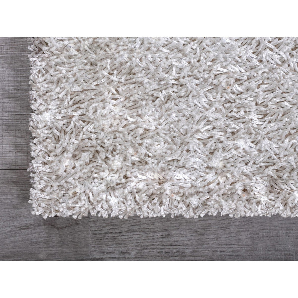 2" x 8" White Contemporary Runner Rug