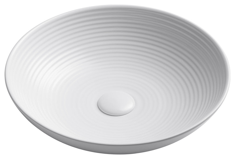 Viva Ceramic Round Vessel Bathroom Sink, White