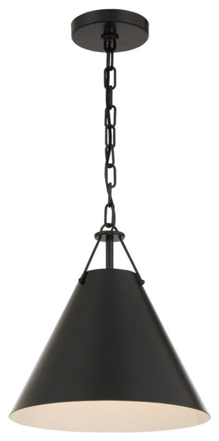 Xavier One Light Pendant in Matte Black
