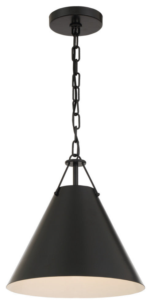 Xavier One Light Pendant in Matte Black