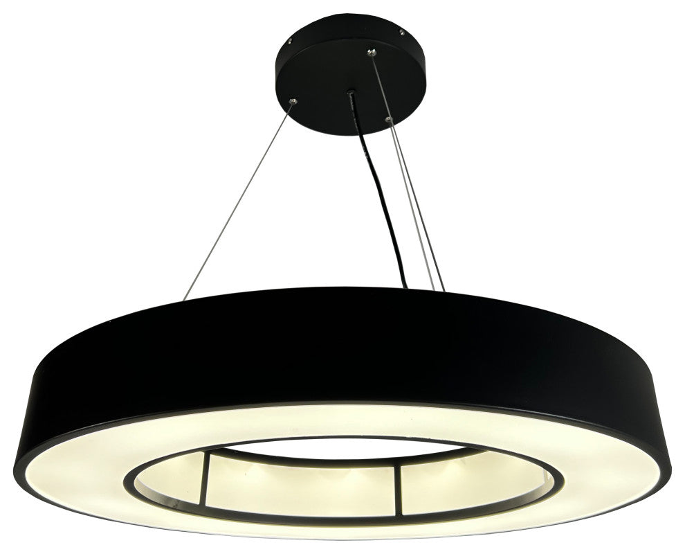 Chalim 72-Watt Integrated LED Black 32" Circular Chandelier