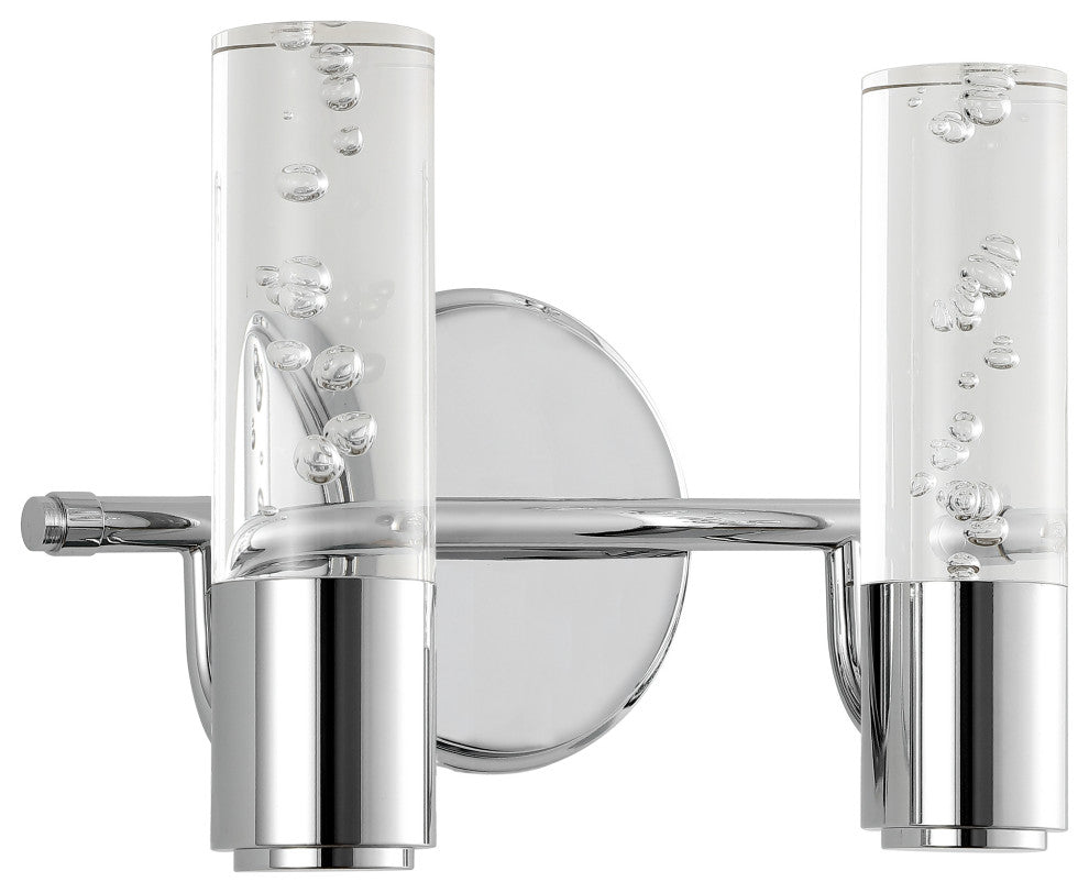 Bolha Bubble Acrylic/Iron Integrated LED Vanity Light, Chrome, 2 - Light(s)