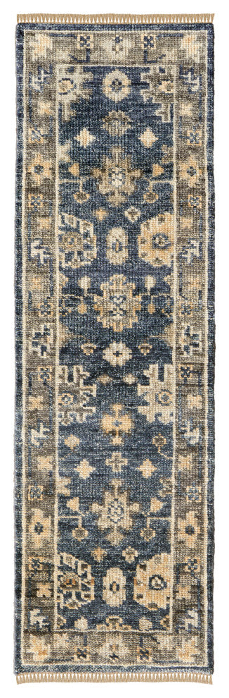 Foxboro R6954 Traditional/Classic Runner, Blue/Gray, 2'6"x14'