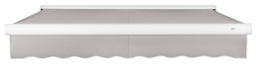 Awntech 18'x10' Full Cassette Left Motor Acrylic Fabric Retractable Awning, Gray