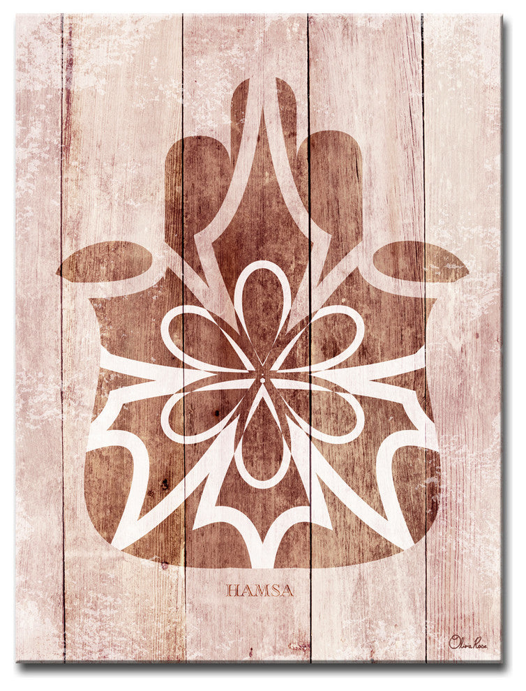 Ready2HangArt Inspirational 'Hamsa Hand III' Wrapped Canvas Wall Art